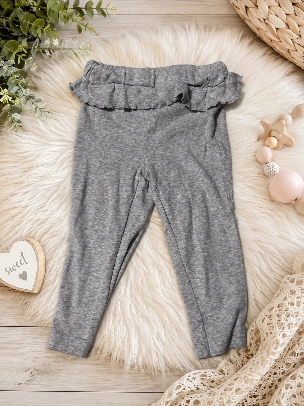 Carter's Gray Ruffle Waist Leggings